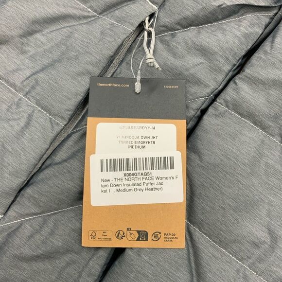 Women’s The North Face Minoqua Down Jacket  Gray Medium - Picture 3 of 3